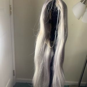 Grey lace front human hair wig